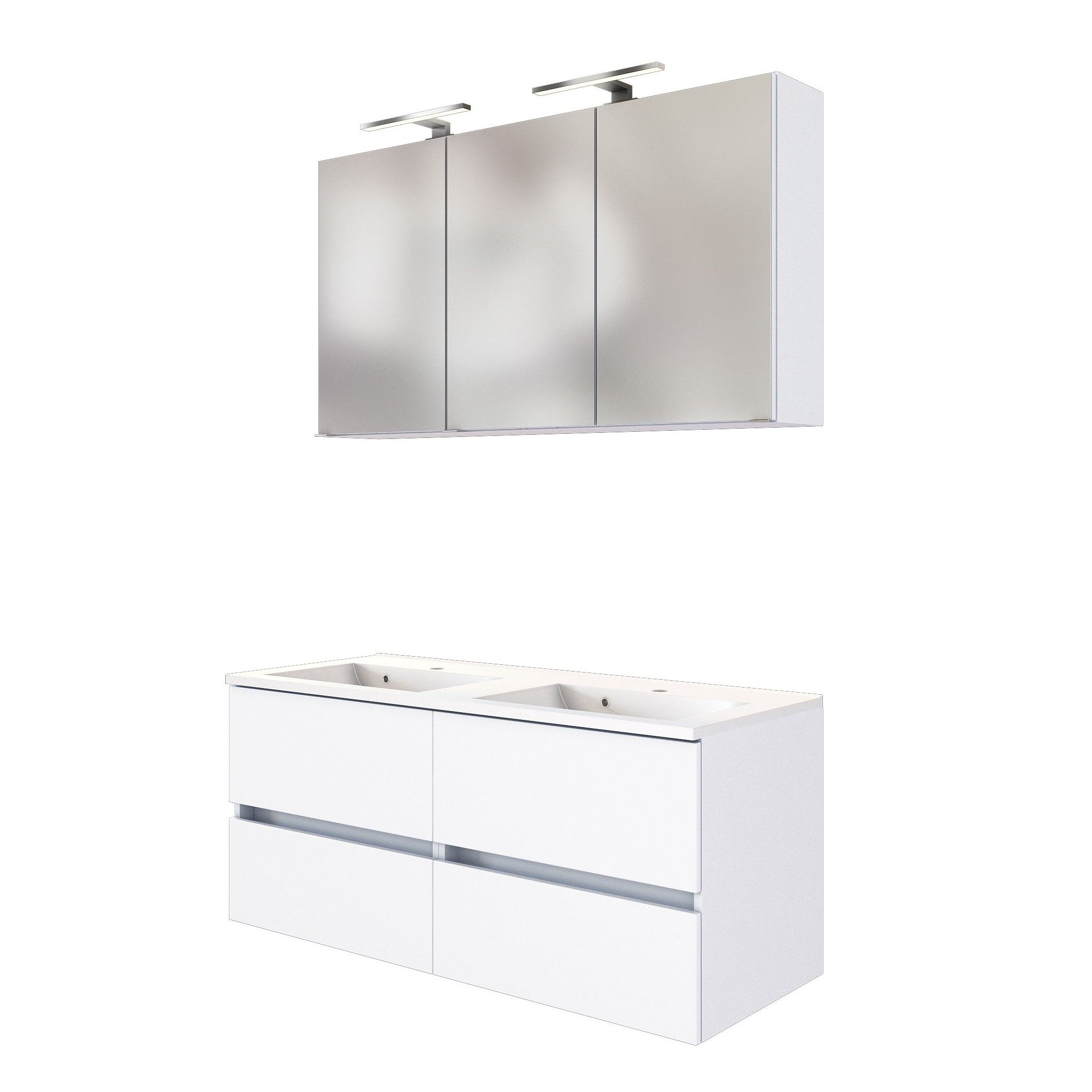 Set meuble lavabo Brama 120cm - blanc