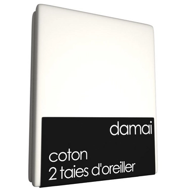 2 Taies d'Oreiller Damai Laine Blanche (Coton)