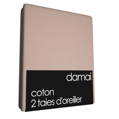 2 Taies d'Oreiller Damai Taupe (Coton)