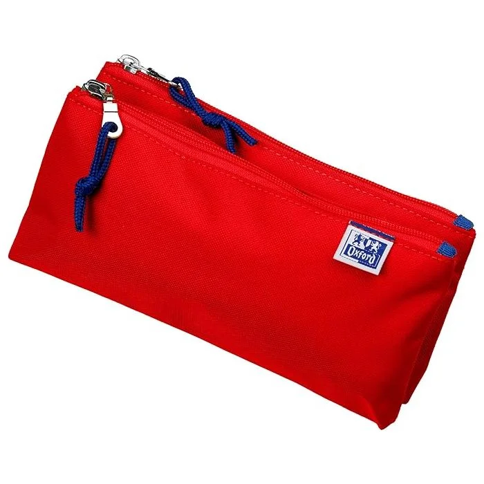 Trousse 2 compartiments à stylos - Rouge OXFORD