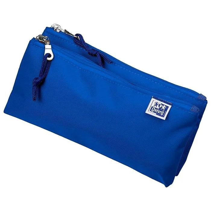 Trousse 2 compartiments à stylos - Bleu OXFORD