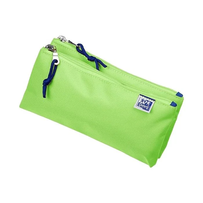 Trousse 2 compartiments à stylos - Vert Clair OXFORD