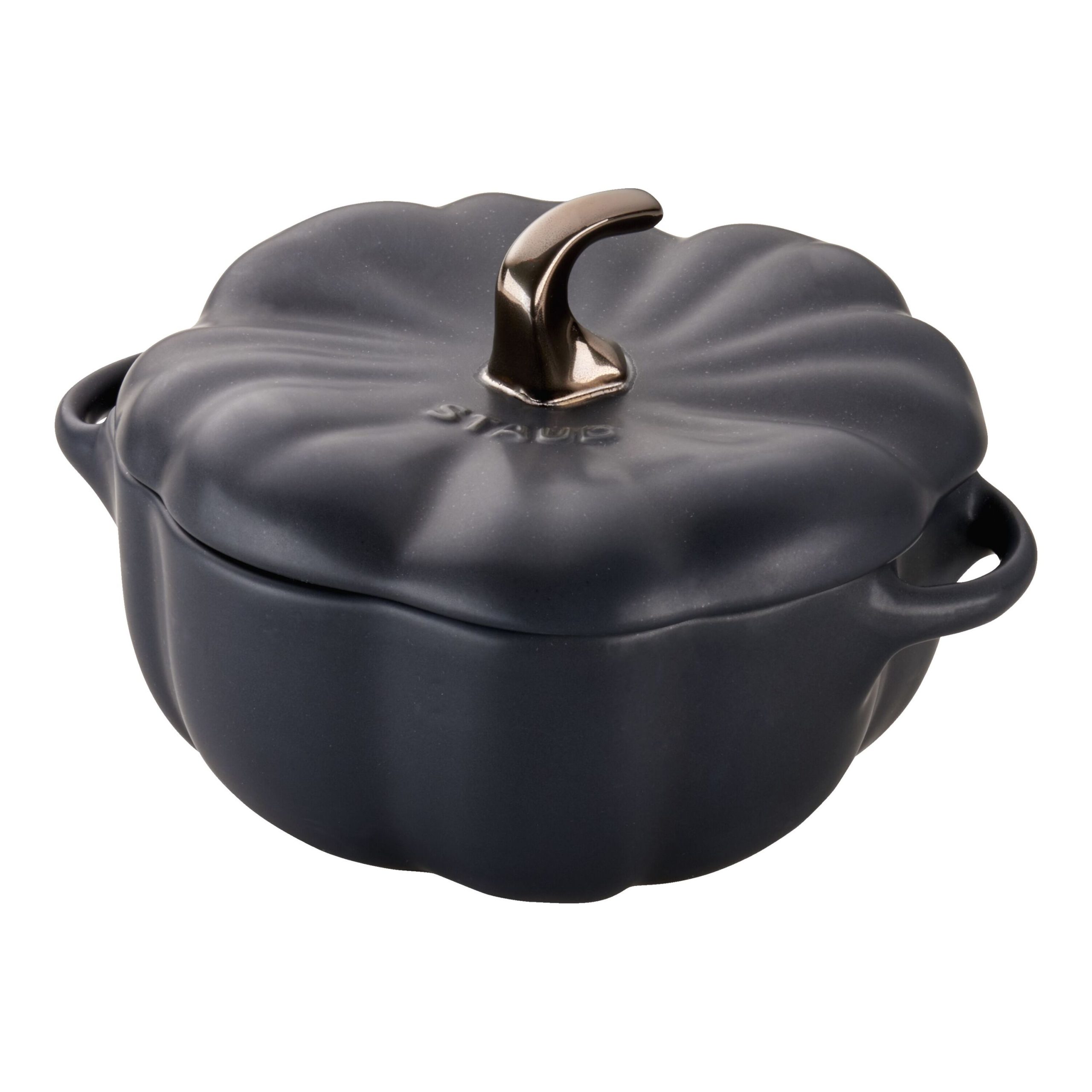 Cocotte 15 cm, Citrouille, Noir mat, Céramique