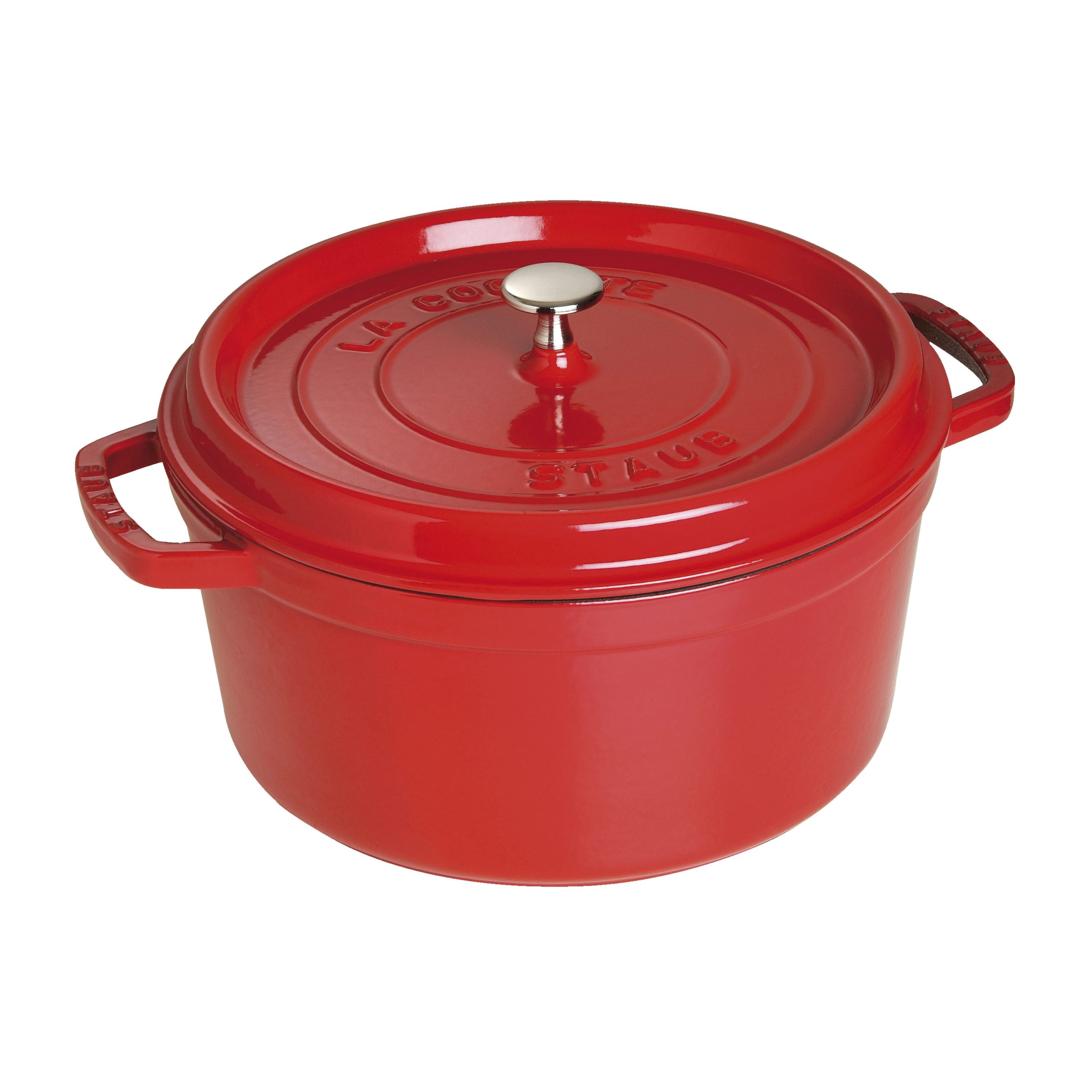 Cocotte 30 cm, Rond(e), Cerise, Fonte