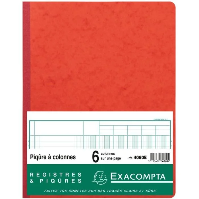 EXACOMPTA 4060E Registre 6 colonnes - 320 x 250 mm
