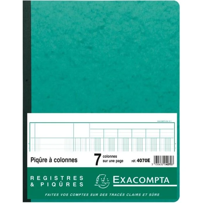 EXACOMPTA 4070E Registre 7 colonnes - 320 x 250 mm
