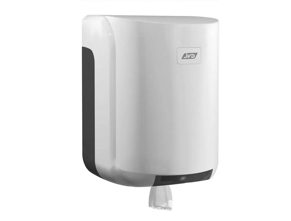 Distributeur essuie-mains coldis bobine tirage central plastique abs grand modèle clé fenêtre contrôle 22x22x31cm 450f