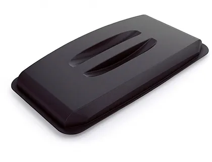 Couvercle poubelle durabin rectangulaire poubelle 60l 2 poignées coloris noir