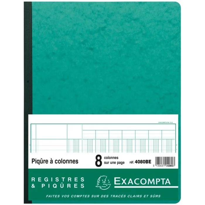 EXACOMPTA 4080E Registre 8 colonnes - 320 x 250 mm