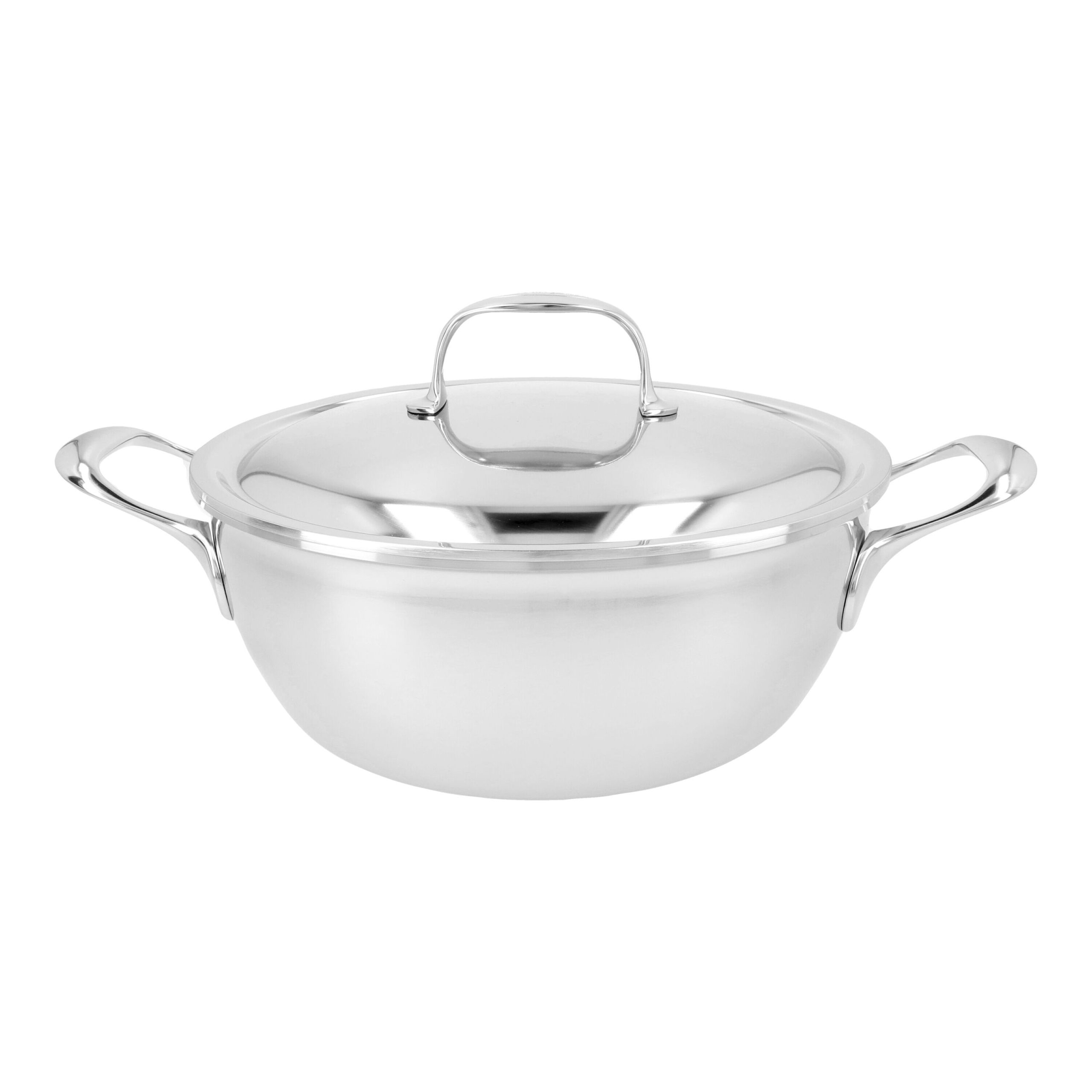 Poêle de service avec couvercle à double paroi 24 cm, Inox 18/10