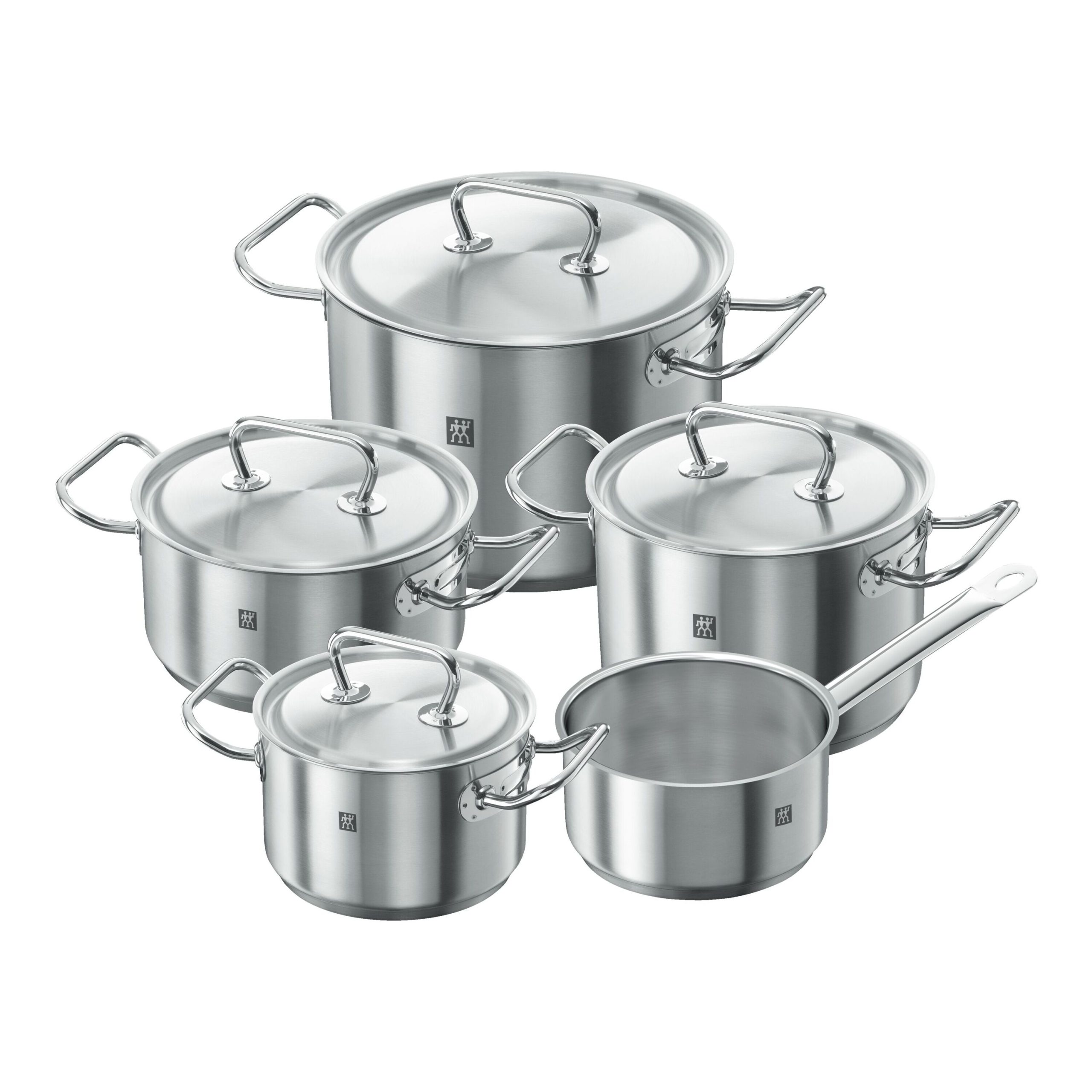 5-pcs, Set de casseroles, Argent