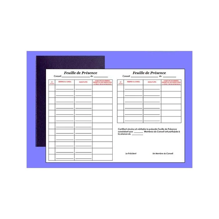 Registre Présence au Conseil ELVE