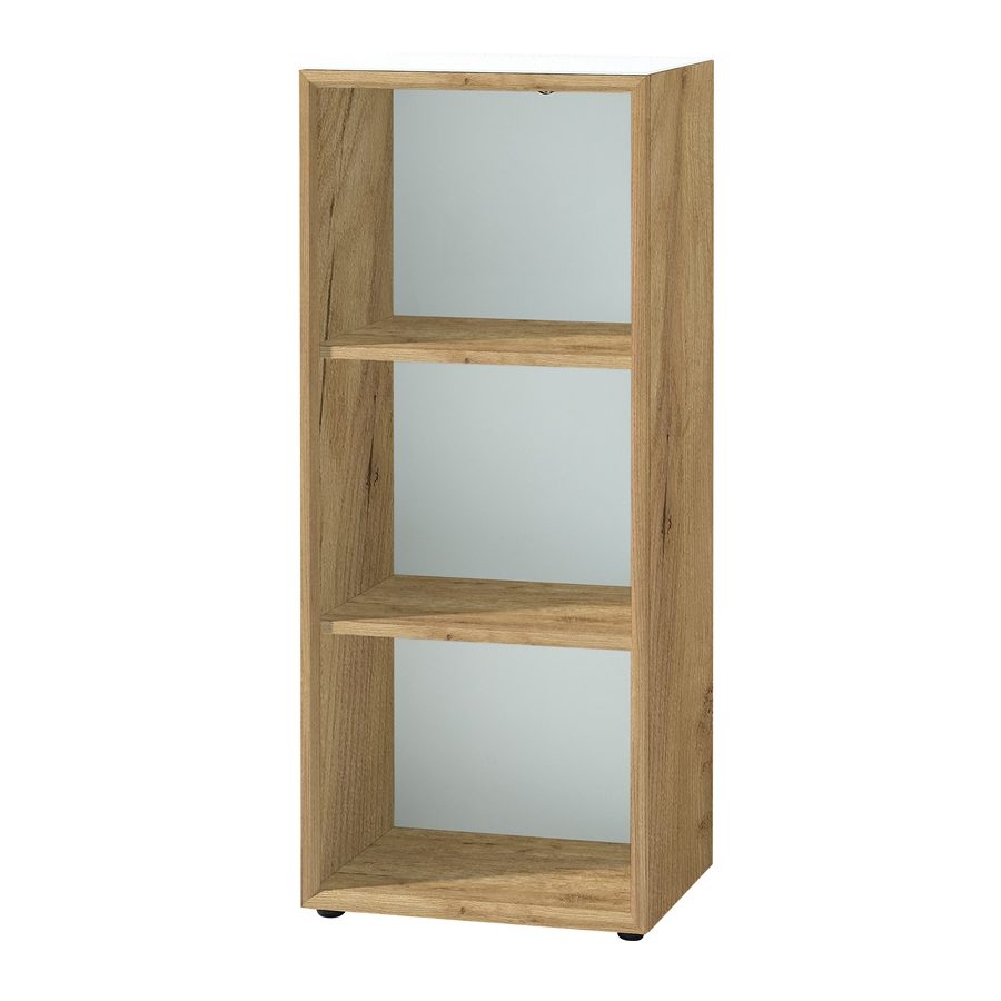 Bibliothèque basse Mouna 50cm - chêne/blanc