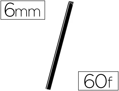 Baguette relier exacompta serodo découpe arrondie facilite insertion 60f épaisseur 6mm longueur 297mm noir boîte 25u