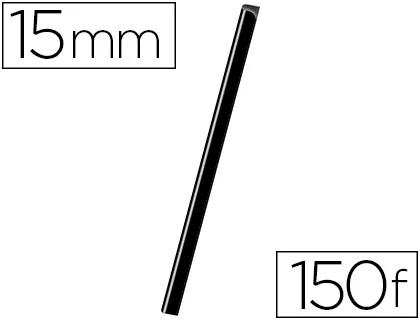 Baguette relier exacompta serodo découpe arrondie facilite insertion 150f épaisseur 15mm longueur 297mm noir boîte 20u