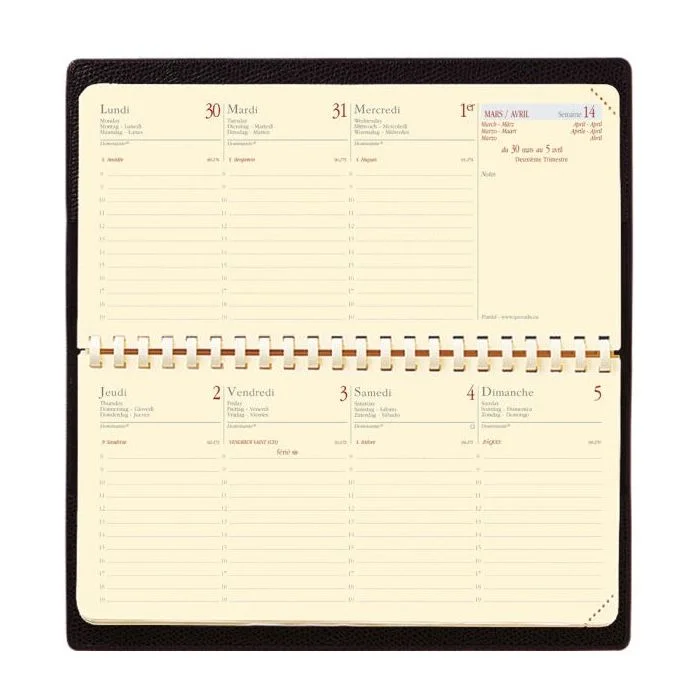 Recharge pour Agenda Semainier de poche 2026 - 88 x 170 mm QUO VADIS Planital