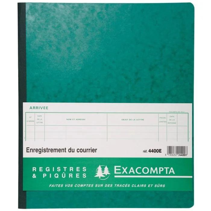 EXACOMPTA Registre - Enregistrement du courrier Entrant