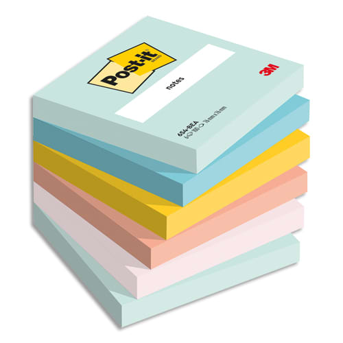 Bloc notes post it beachside 76 x 76mm 6 blocs 100 feuilles