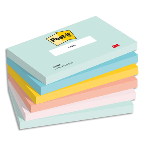 Bloc notes post it beach sides 76 x 127mm, 6 blocs 100 feuilles