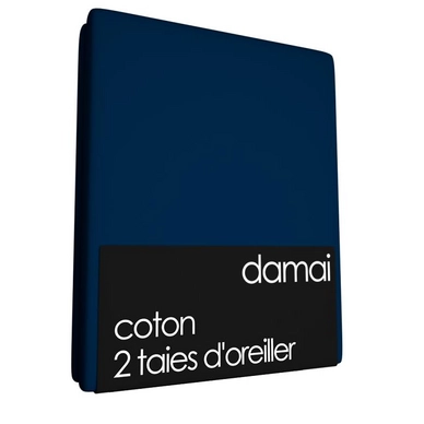 2 Taies d'Oreiller Damai Bleu Roi (Coton)