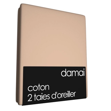2 Taies d'Oreiller Damai Nougat Beige (Coton)