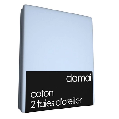 2 Taies d'Oreiller Damai Bleu Ciel (Coton)