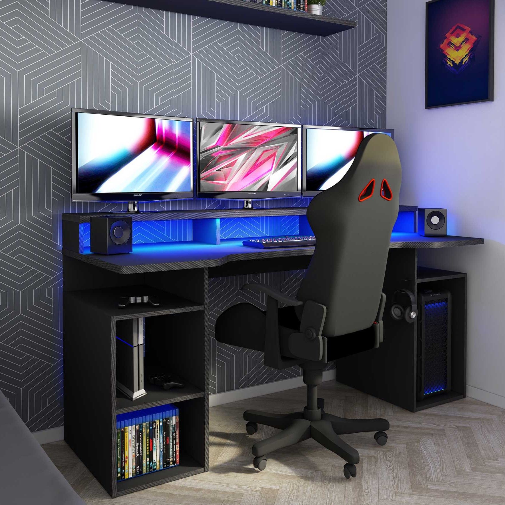 Bureau gaming Tadic 178cm - gris