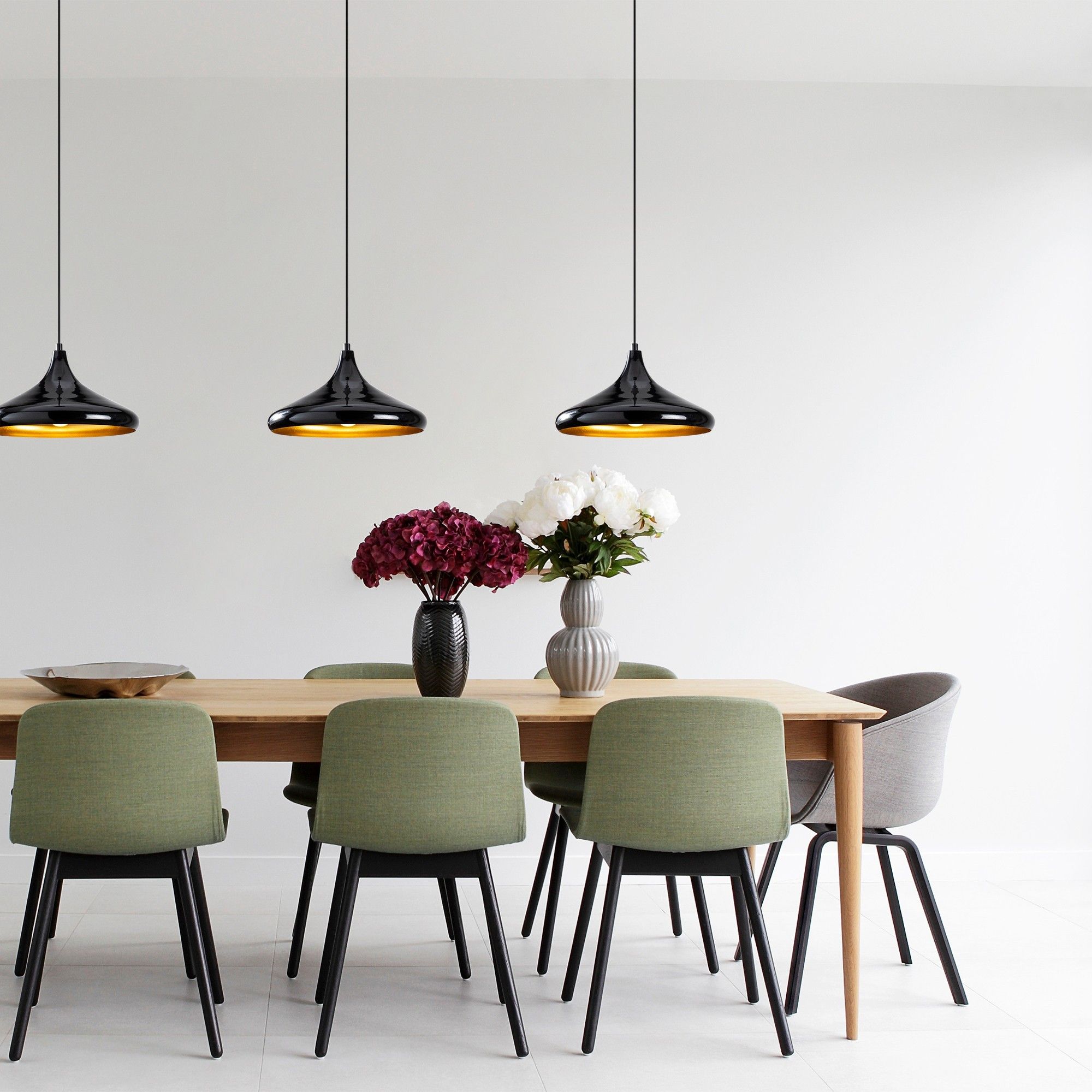 Lustre en métal brillant | 35x35 cm | Hauteur : 116 cm | E27 Max 40W