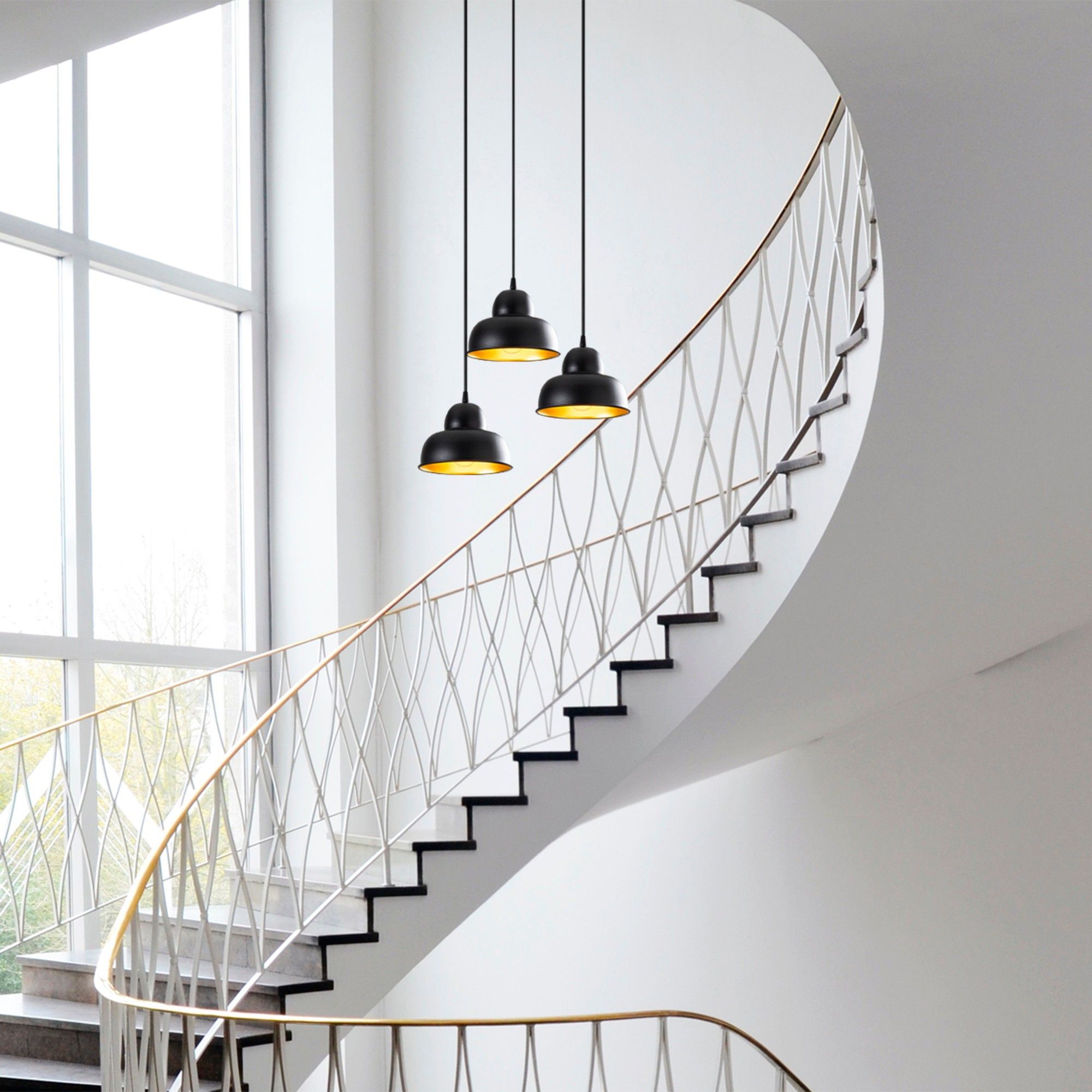 Lustre Sheen | Corps en métal | 40 cm de diamètre | 110 cm de hauteur