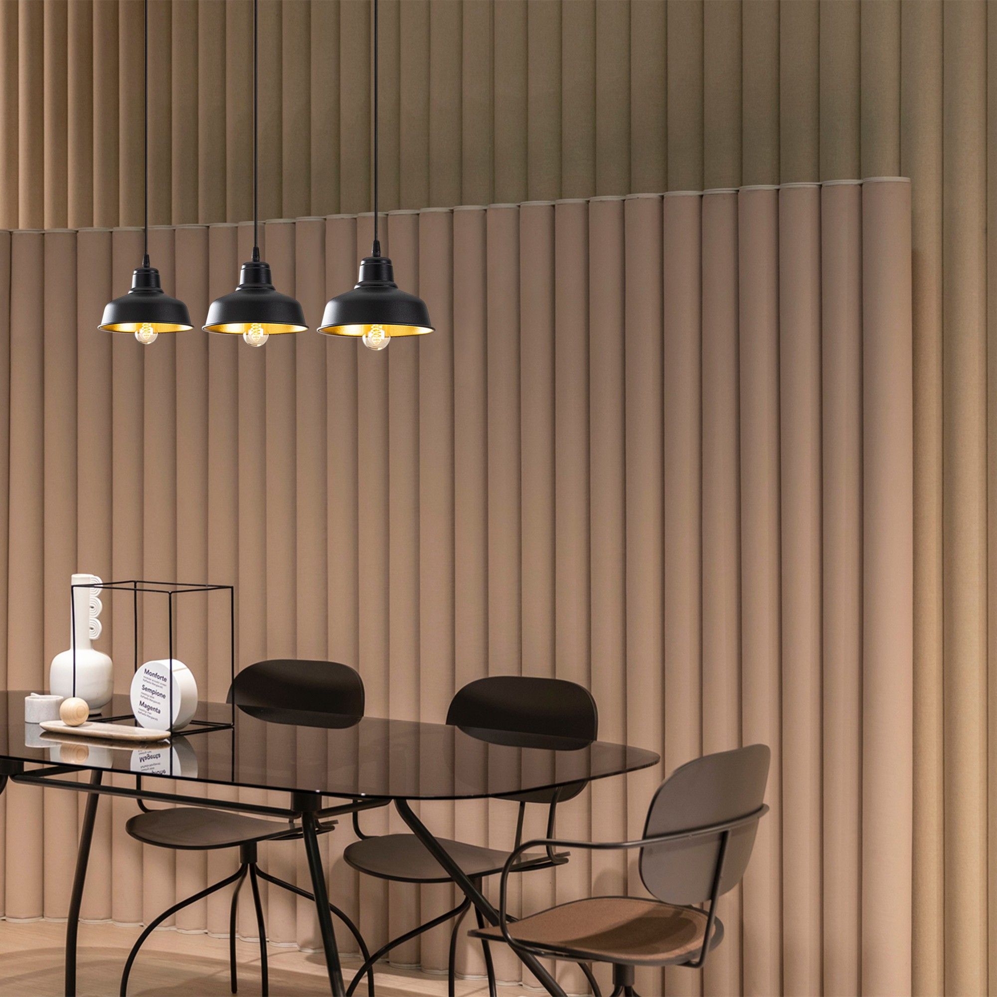 Lustre Sheen | Corps en métal | Hauteur réglable | Noir