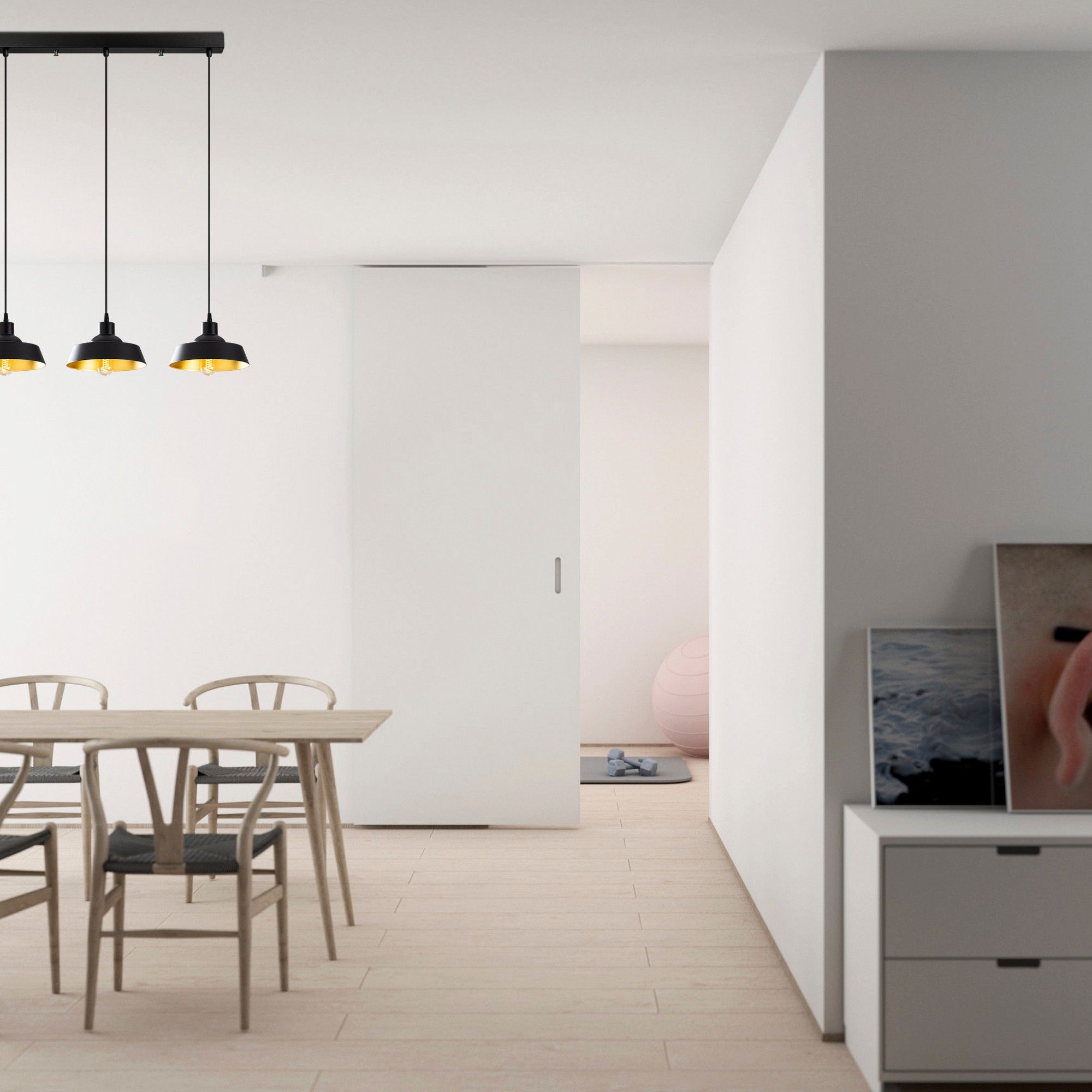 Sheen Chandelier | Corps en métal | Hauteur réglable | Noir