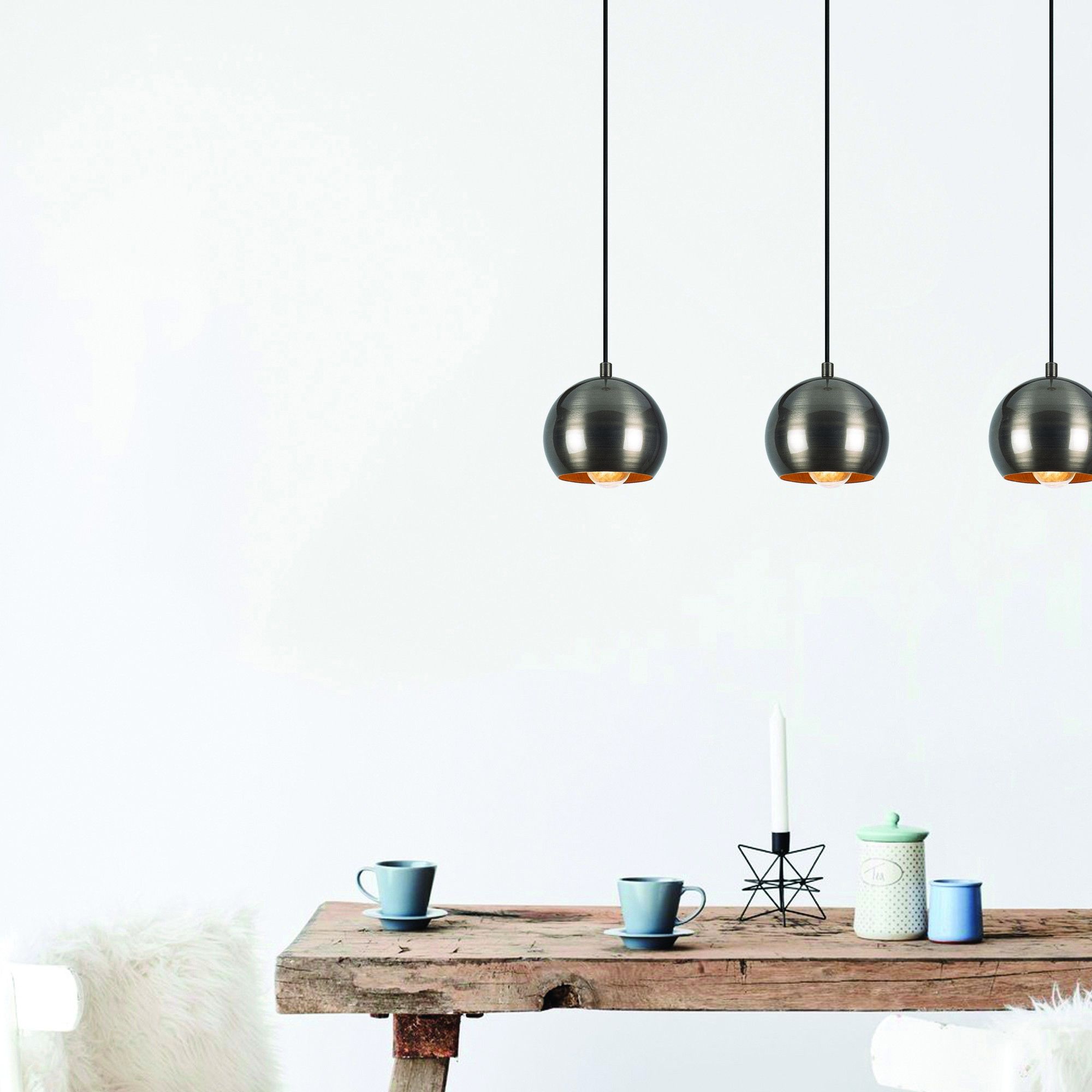 Sheen Chandelier | Corps en métal | 65x15cm | Platine