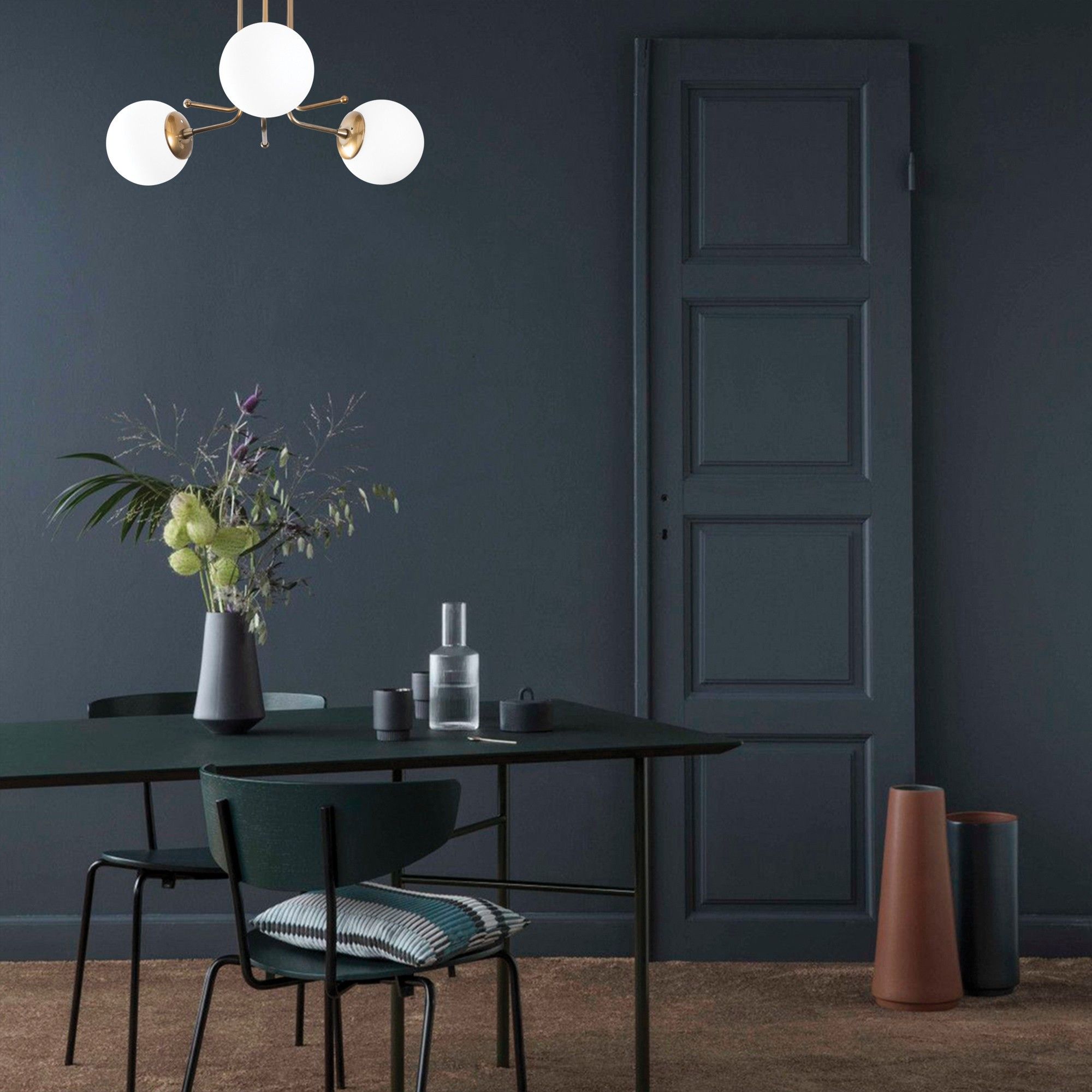 Lustre Sheen | Corps en métal | 48x48 cm | Blanc doré