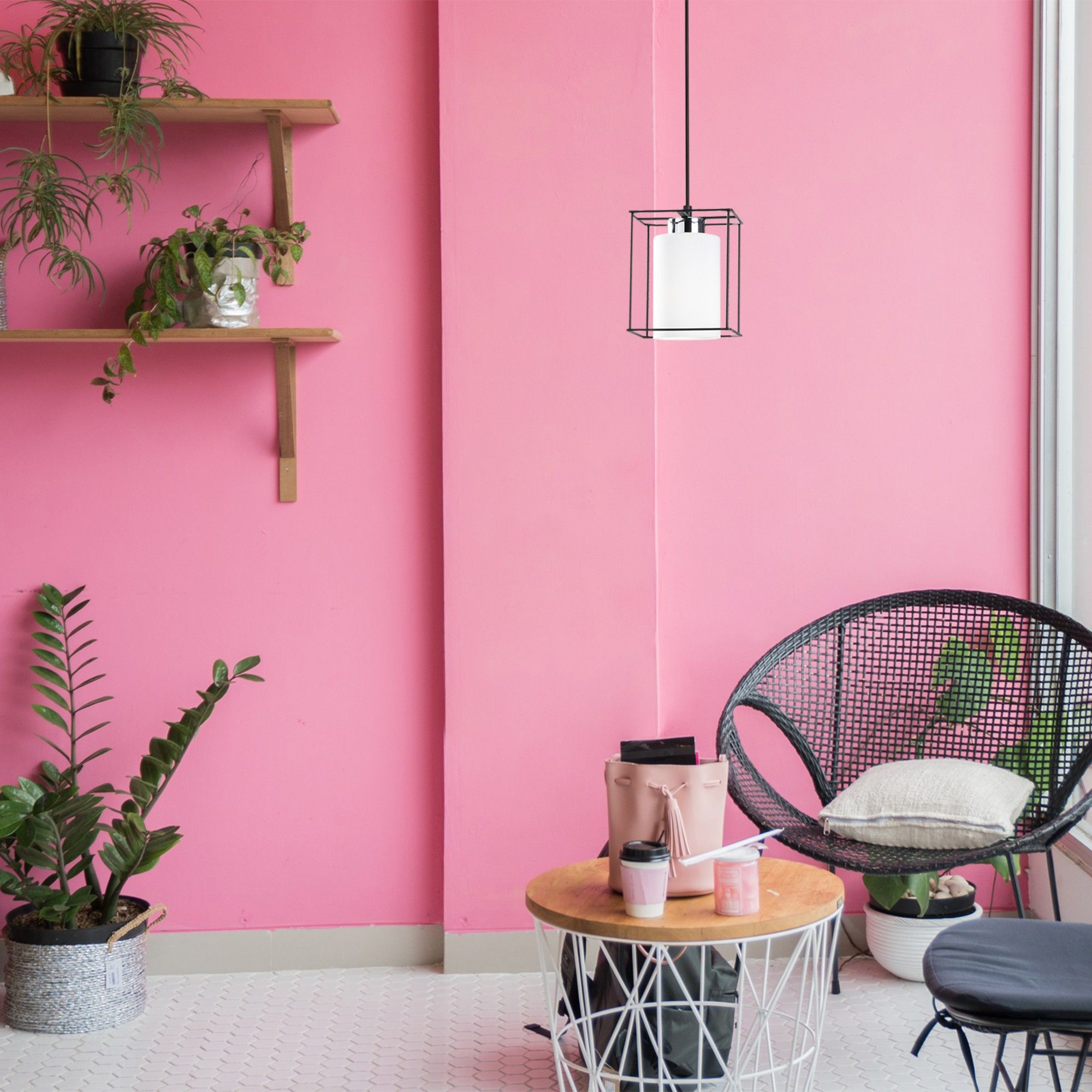 Lustre Sheen | Corps en fer noir | Diamètre 15 cm