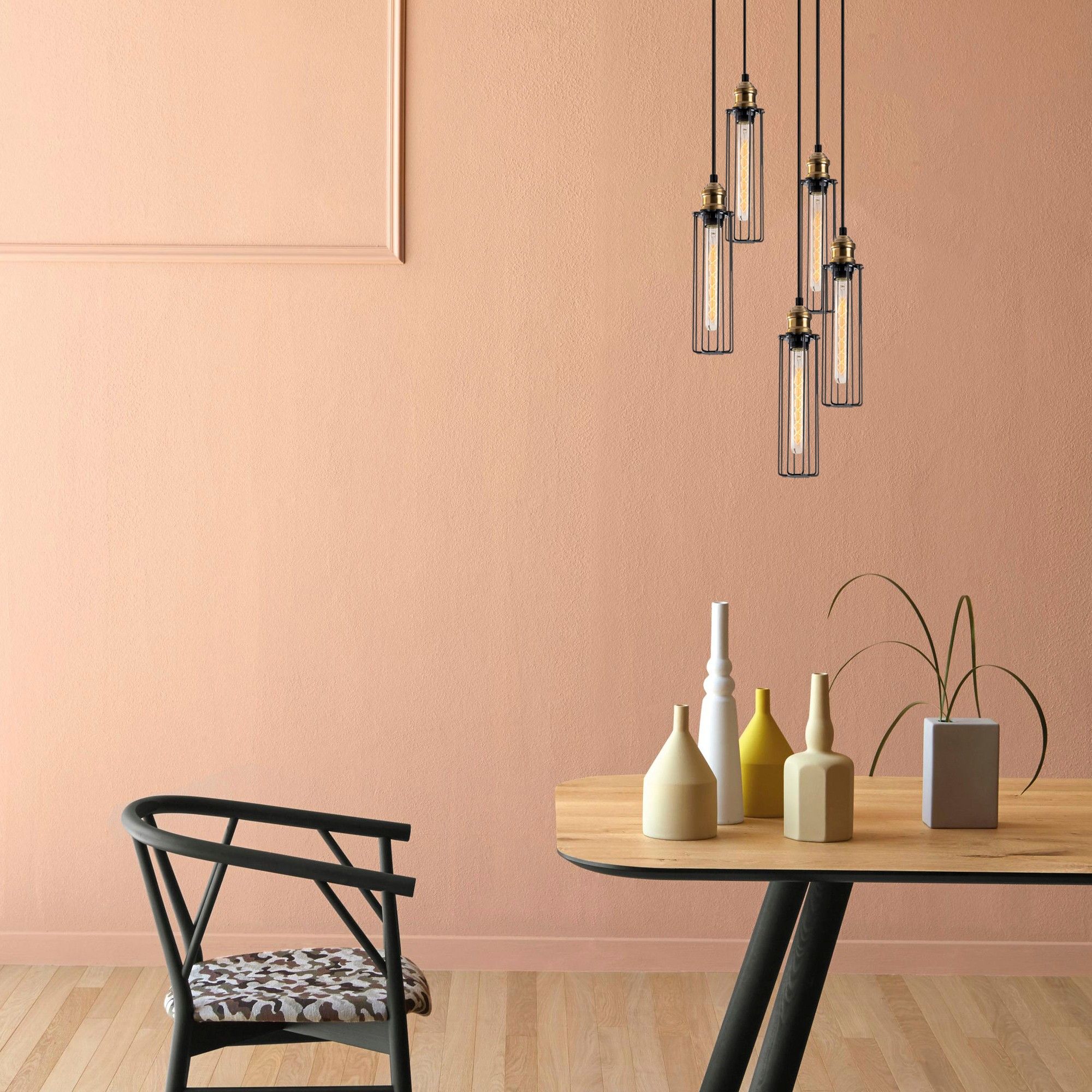 Lustre Sheen | Corps en fer | 33cm Dia | 123cm H | Ajustable