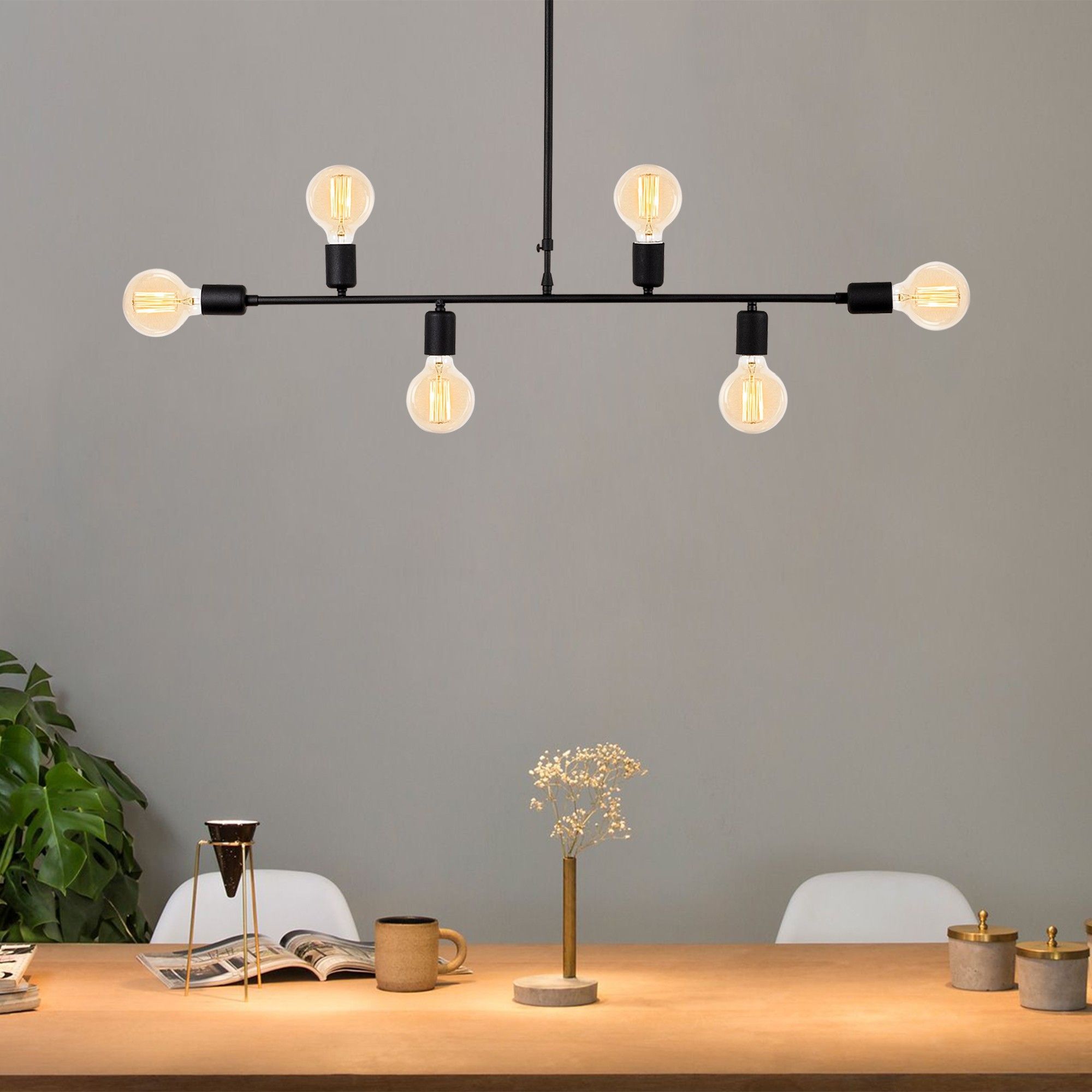 Lustre Noor | 94 cm de diamètre | 61 cm de hauteur | Noir