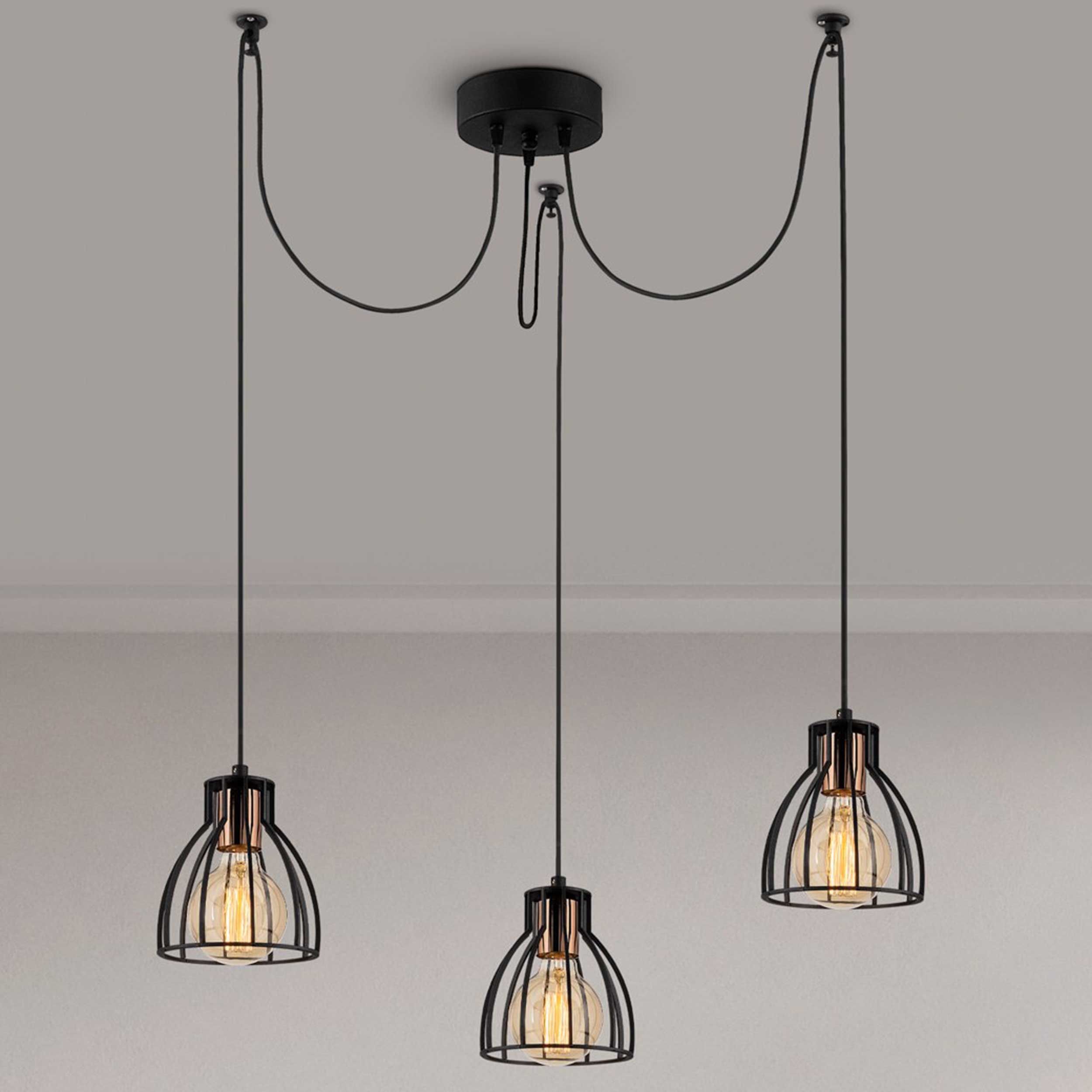 Lustre Noor | Corps en métal | 105 cm de diamètre | Noir