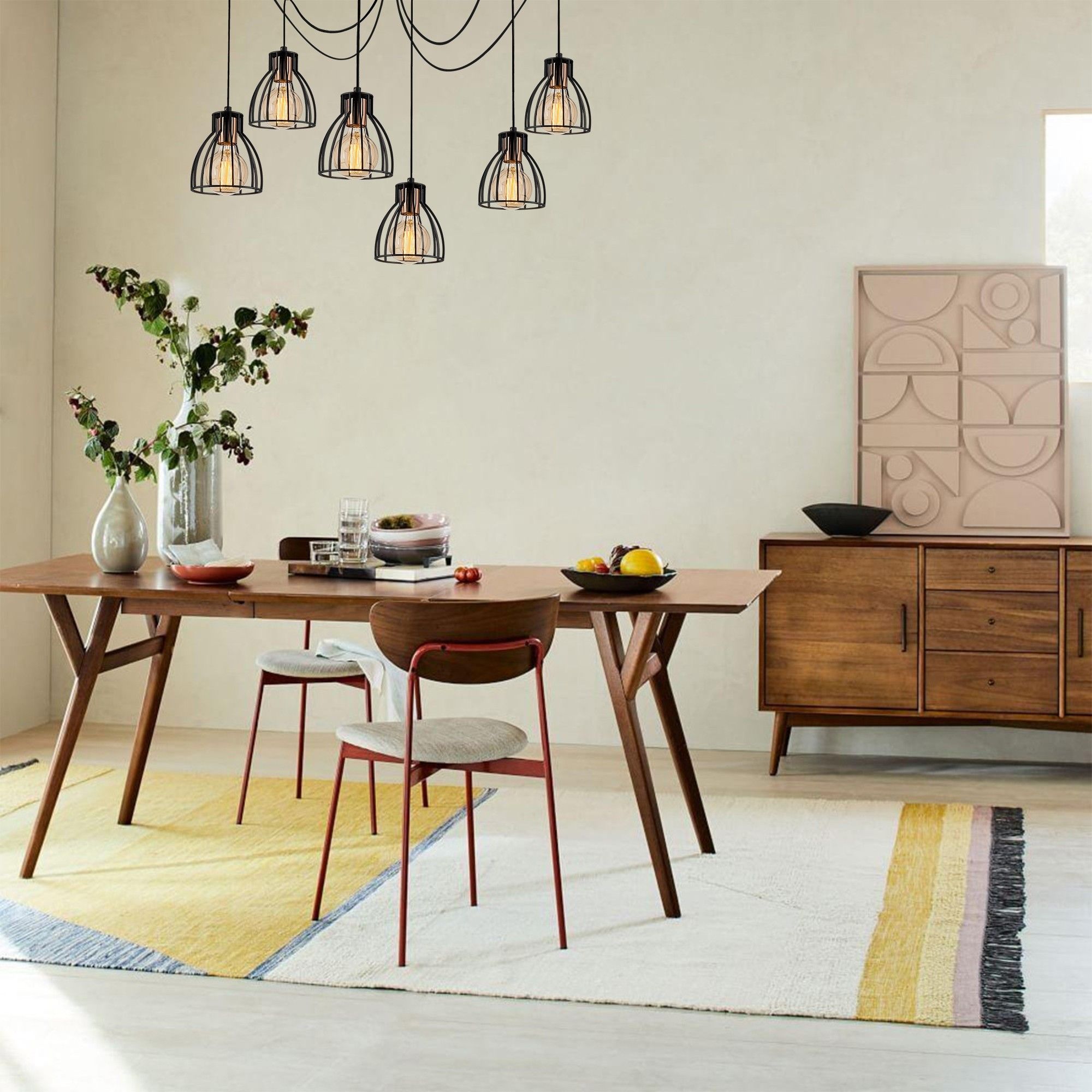 Lustre Noor | Corps en métal | 135 cm de diamètre | Noir