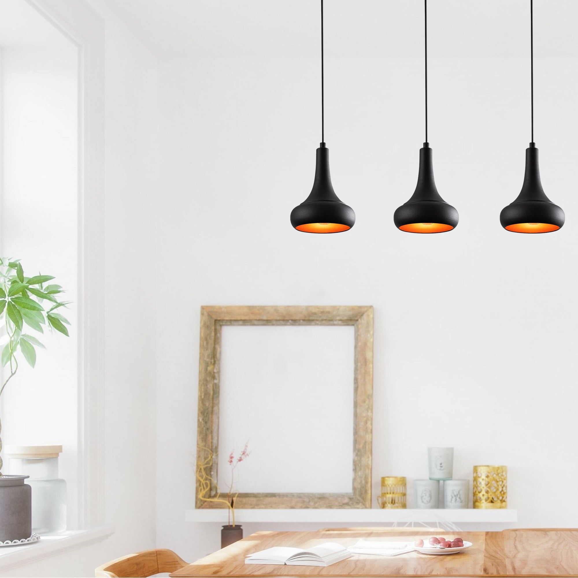 Lustre élégant et sophistiqué | Luminaire décoratif moderne en noir
