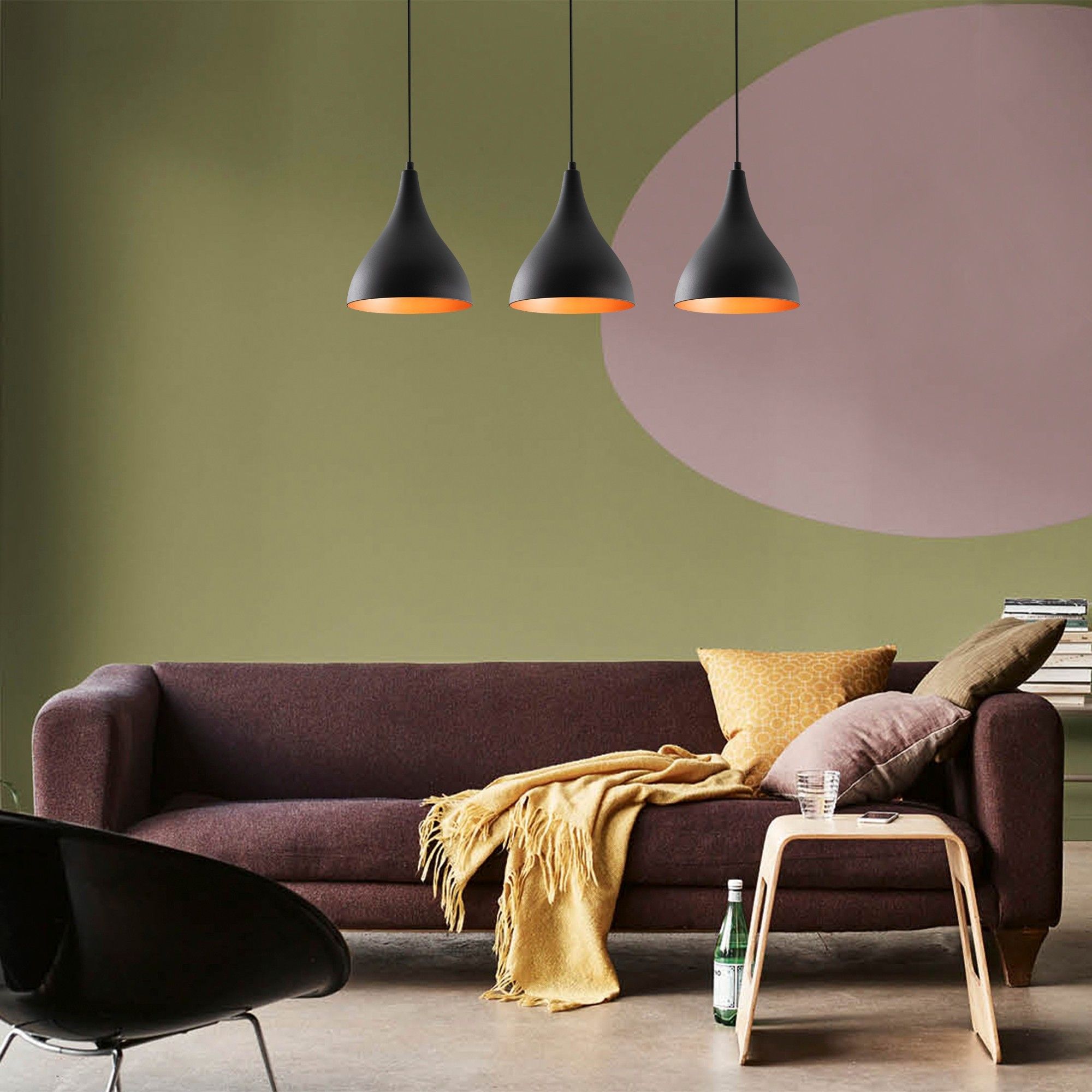 Lustre Noor | 72cm de diamètre | Couleur noire