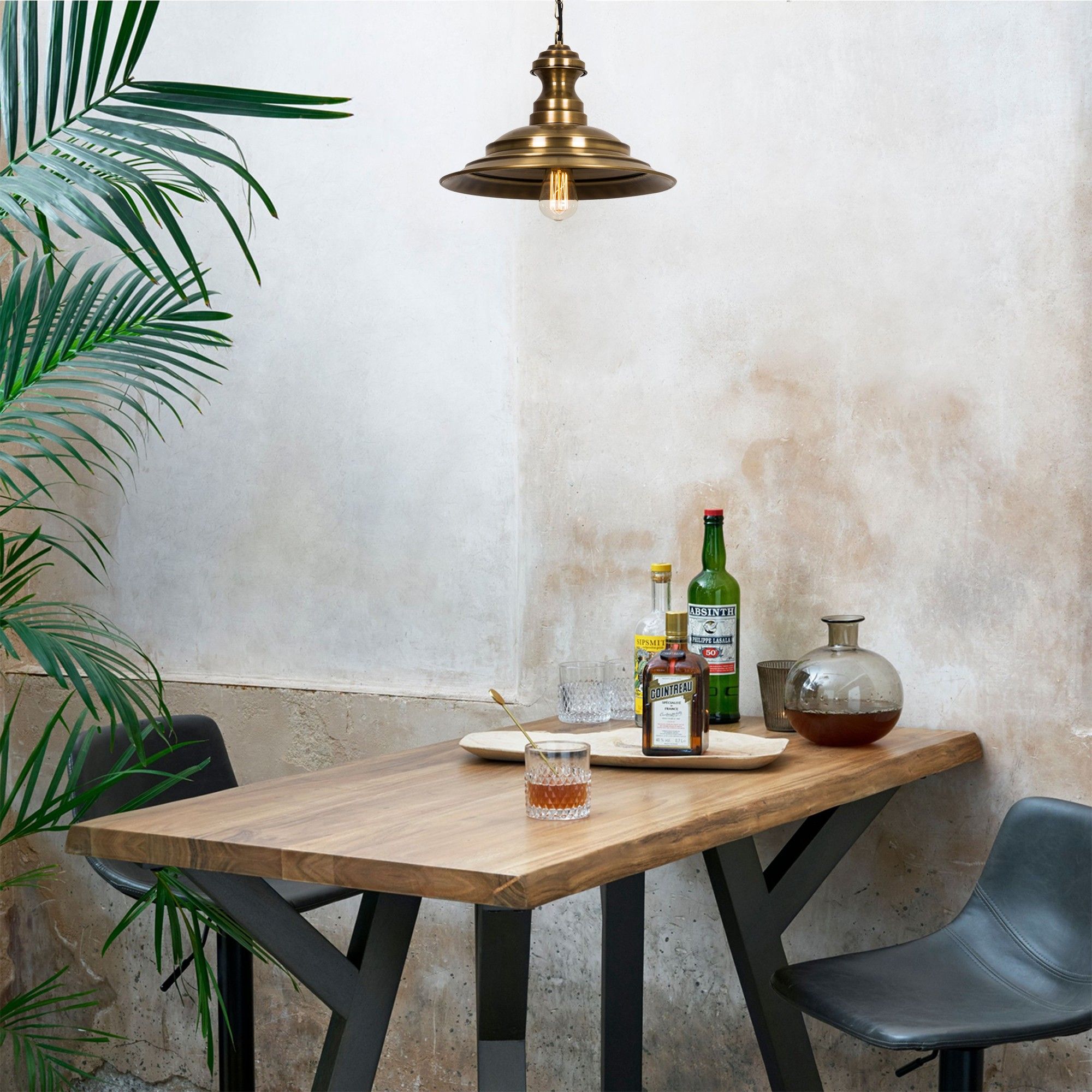 Lustre élégant et sophistiqué | Corps en métal | Finition vintage