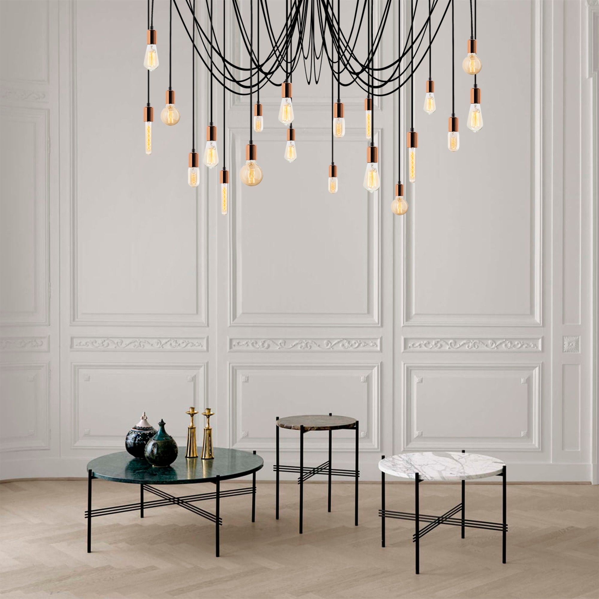 Nitid Chandelier | Cuivre | 246x246cm | Hauteur réglable