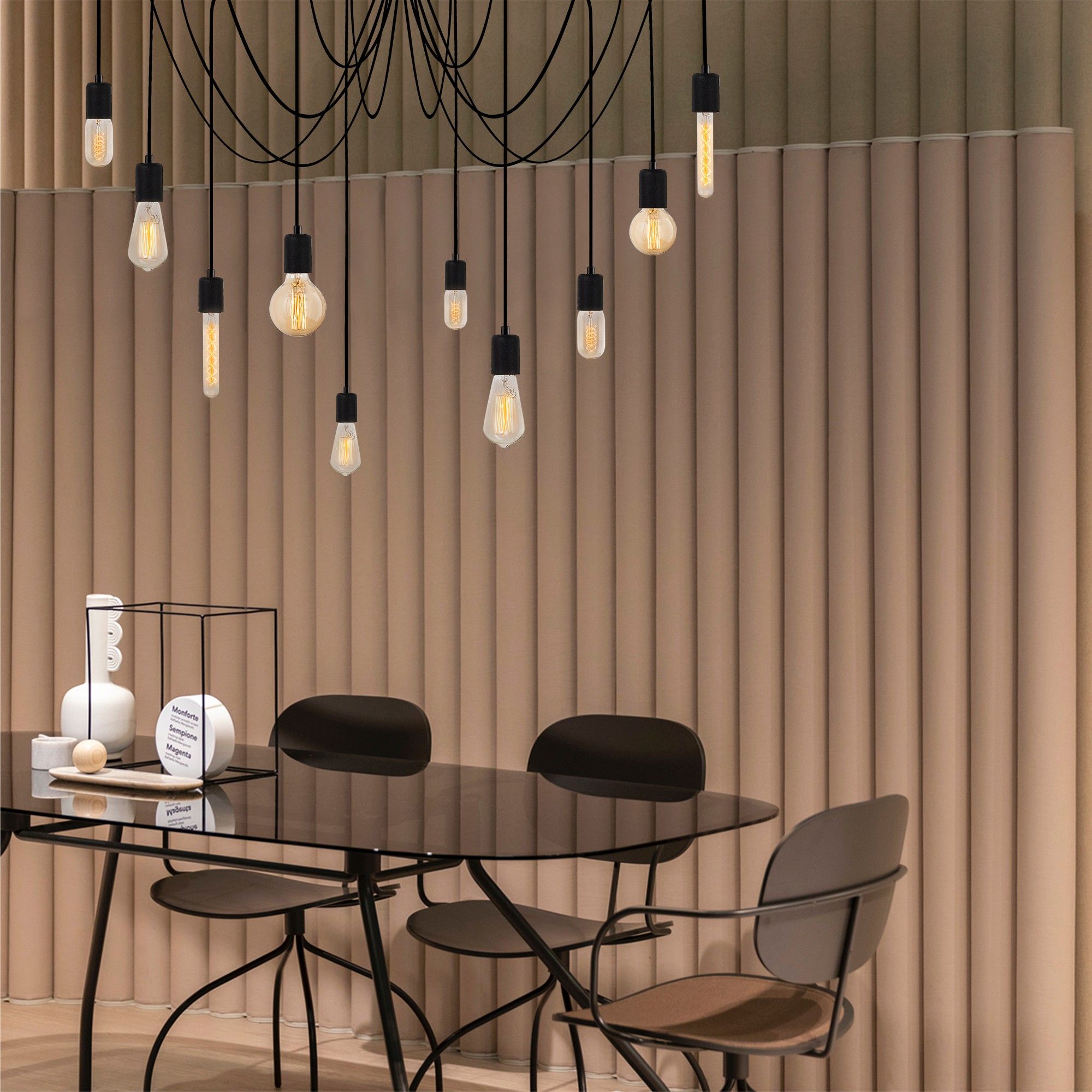 Nitid Chandelier | 186x186 cm | Hauteur 102cm | Noir