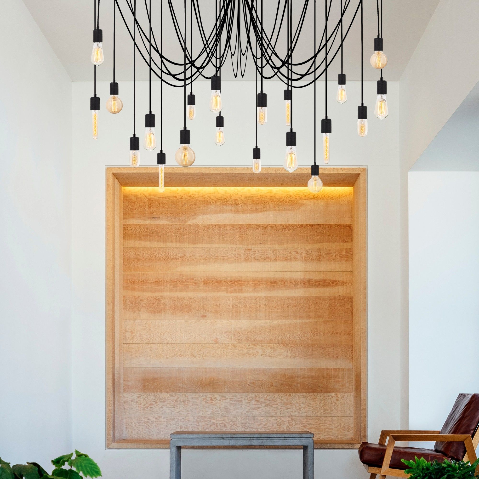 Nitid Chandelier | Métal noir | 246x246cm | Hauteur réglable