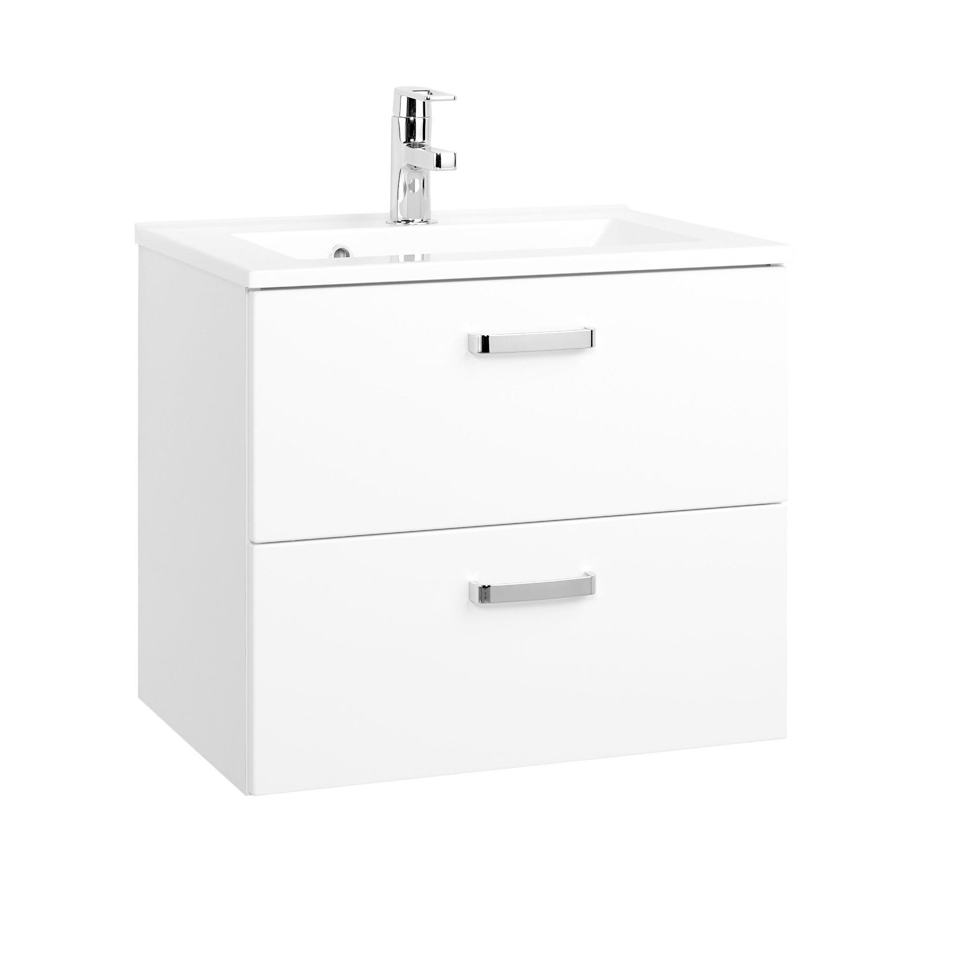 Meuble vasque Bobbi 60cm 2 tiroirs - blanc