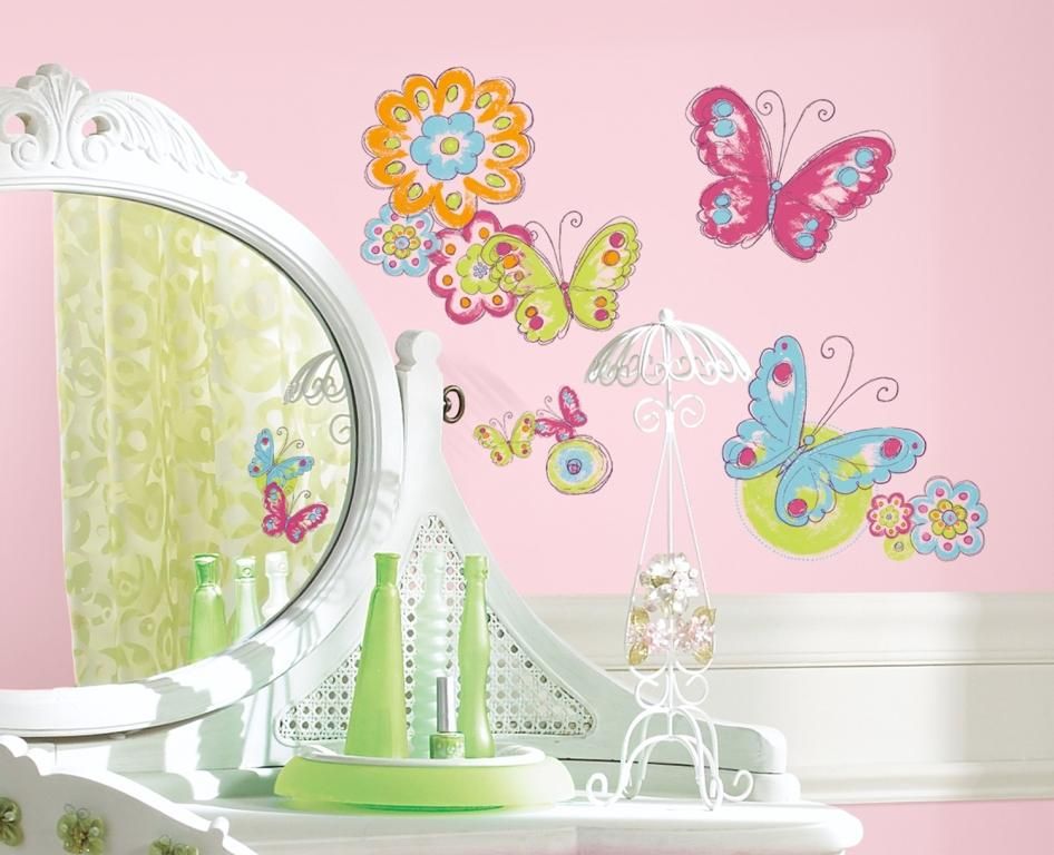 RoomMates stickers muraux - Papillons effet peint à la main