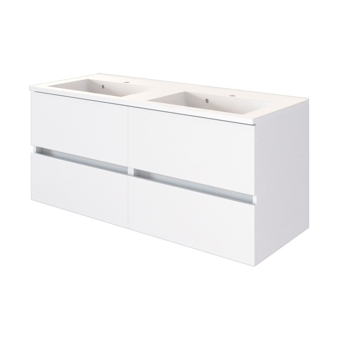 Meuble lavabo Brama 120cm 4 tiroirs - blanc