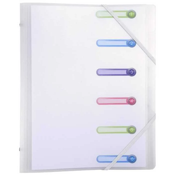 Trieur 6 compartiments avec élastiques Chromaline - Incolore EXACOMPTA