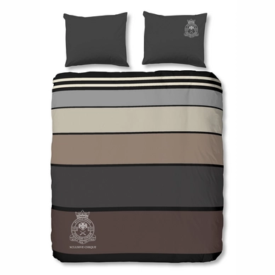 Dekbedovertrek Good Morning Stripes Grijs/Bruin Katoen