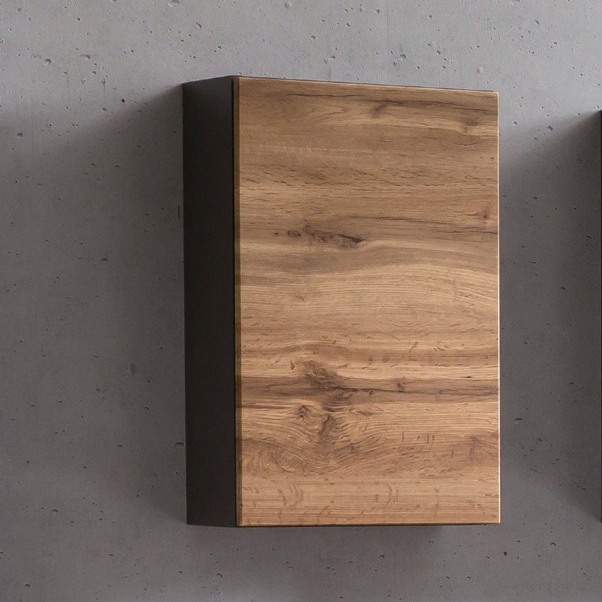 Armoire murale Kornel/Luna 40cm 1 porte - gris graphite/chêne